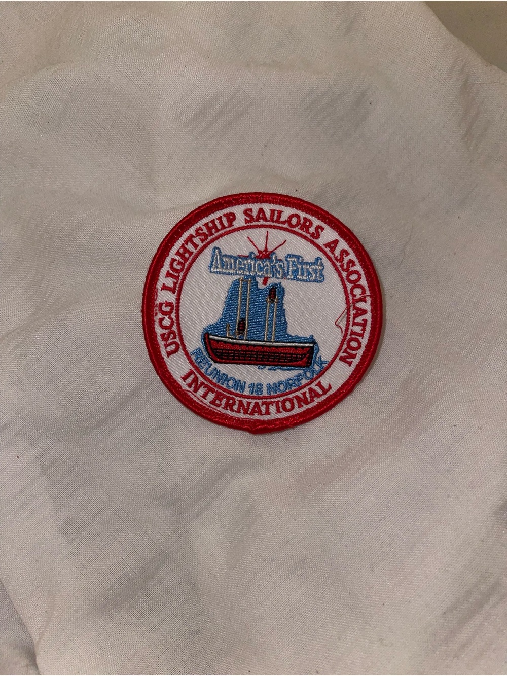 USCG Lightship Sailors Association Patch - Red, Blue, White